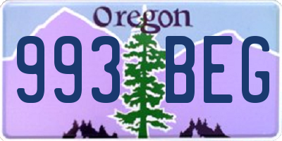 OR license plate 993BEG