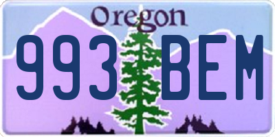 OR license plate 993BEM