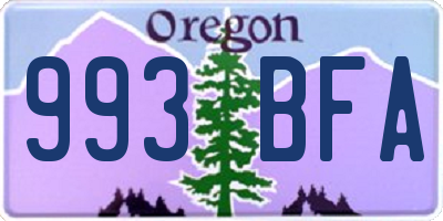 OR license plate 993BFA