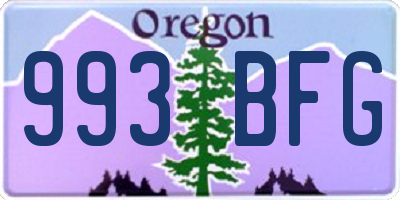 OR license plate 993BFG