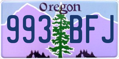 OR license plate 993BFJ