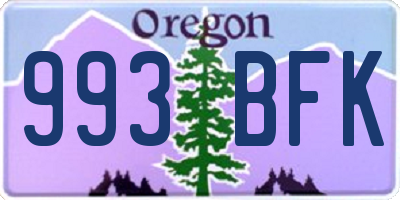 OR license plate 993BFK