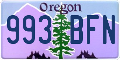 OR license plate 993BFN