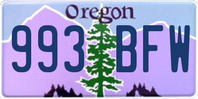 OR license plate 993BFW