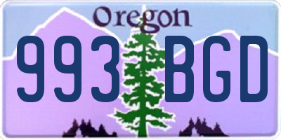 OR license plate 993BGD