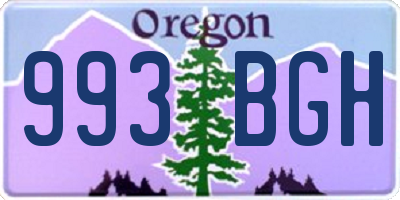 OR license plate 993BGH