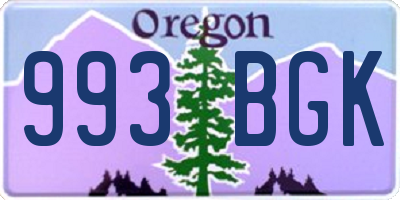 OR license plate 993BGK