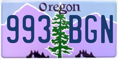 OR license plate 993BGN