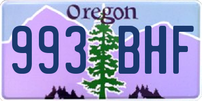 OR license plate 993BHF