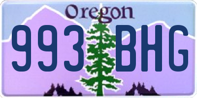 OR license plate 993BHG