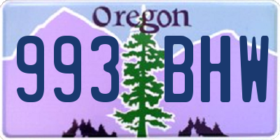 OR license plate 993BHW
