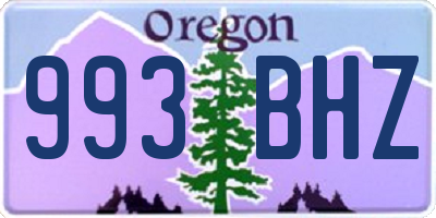 OR license plate 993BHZ