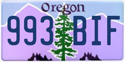 OR license plate 993BIF