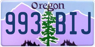 OR license plate 993BIJ