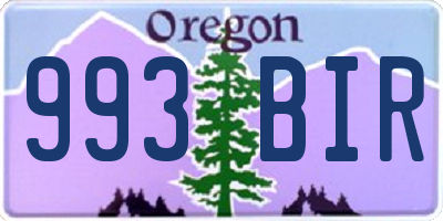 OR license plate 993BIR