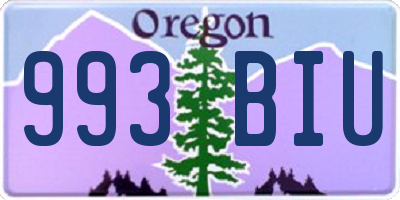 OR license plate 993BIU
