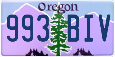 OR license plate 993BIV