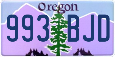 OR license plate 993BJD