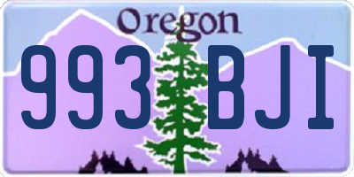 OR license plate 993BJI
