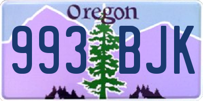 OR license plate 993BJK