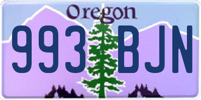 OR license plate 993BJN