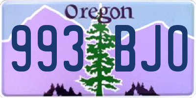OR license plate 993BJO