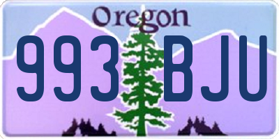 OR license plate 993BJU