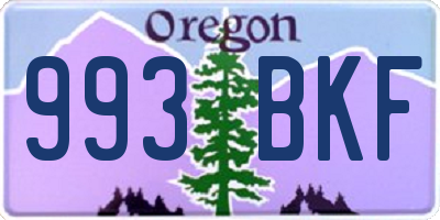 OR license plate 993BKF