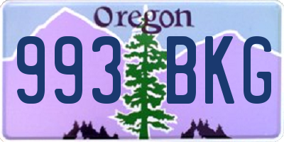OR license plate 993BKG
