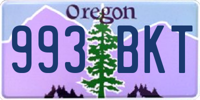 OR license plate 993BKT