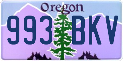 OR license plate 993BKV