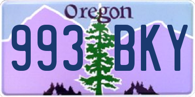 OR license plate 993BKY