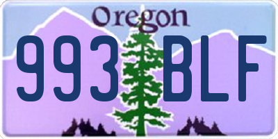 OR license plate 993BLF
