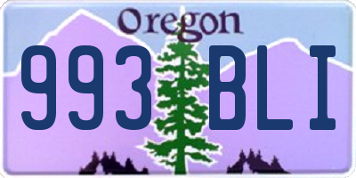 OR license plate 993BLI