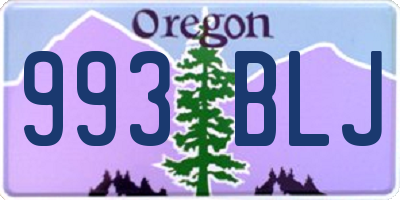 OR license plate 993BLJ
