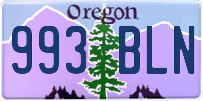 OR license plate 993BLN