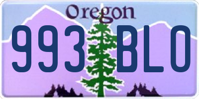 OR license plate 993BLO