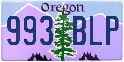 OR license plate 993BLP