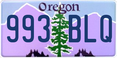 OR license plate 993BLQ