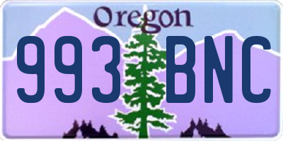 OR license plate 993BNC