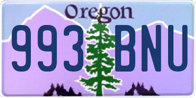 OR license plate 993BNU