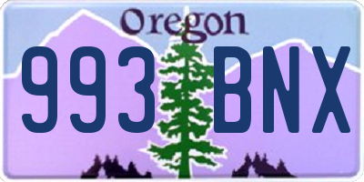 OR license plate 993BNX