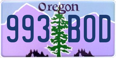 OR license plate 993BOD