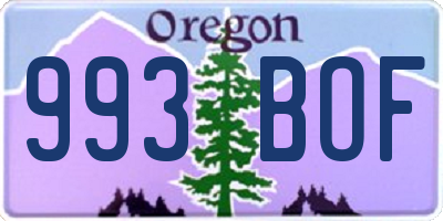 OR license plate 993BOF