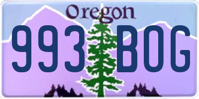 OR license plate 993BOG
