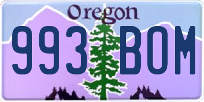 OR license plate 993BOM