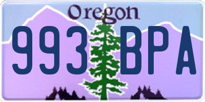 OR license plate 993BPA