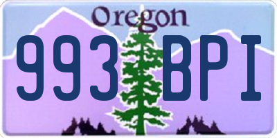 OR license plate 993BPI