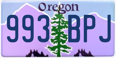 OR license plate 993BPJ