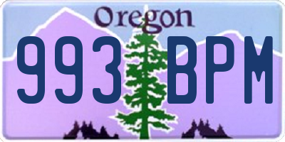 OR license plate 993BPM